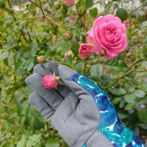 Rękawice ogrodowe ze skóry syntetycznej niebieskie (2)