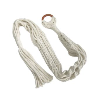 Kwietnik wiszący makrama ecru biały