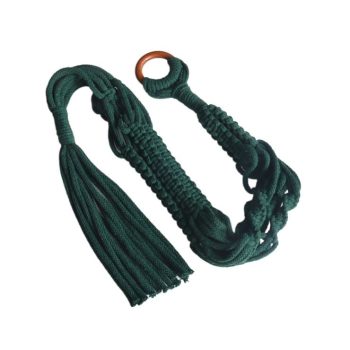 Kwietnik wiszący makrama kolor butelkowa zieleń