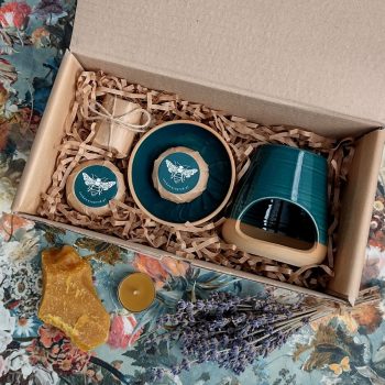 Kominek do wosku i olejku zestaw prezentowy box