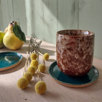 Podstawka pod świece w kolorze butelkowej zieleni