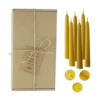 Zestaw prostych świec z wosku pszczelego