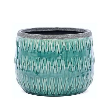 Turkusowa osłonka na doniczkę duża 18cm