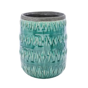 Turkusowa osłonka na doniczkę wysoka