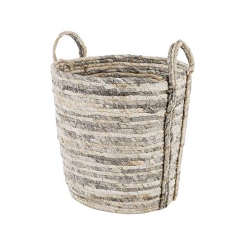 Duży kosz pleciony z uchwytem