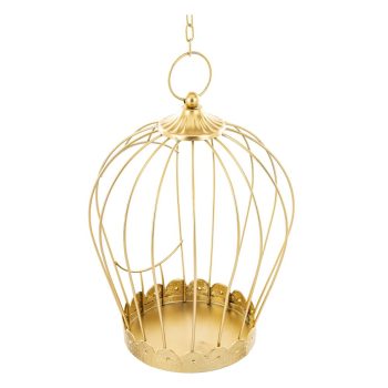 Klatka ozdobna złota wisząca średnia
