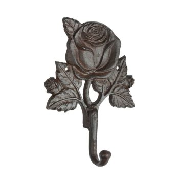 Żeliwny wieszak róża hak pojedynczy