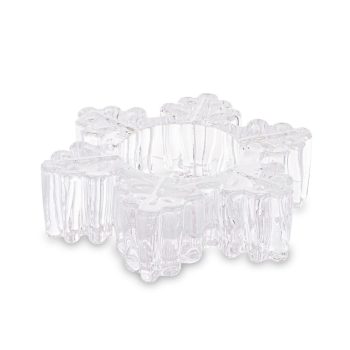 Szklany świecznik na tealighty płatek śniegu