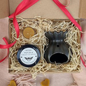 Zestaw kominek i woski na prezent rozmarynowe