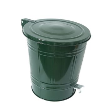 Metalowy kosz ogrodowy na śmieci z pedałem 16l