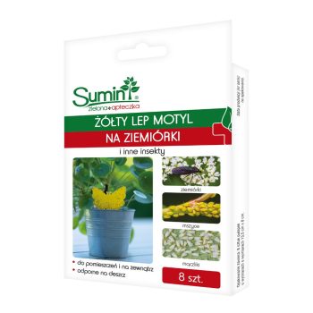 Żółty lep na ziemiórki do roślin doniczkowych 8szt Sumin