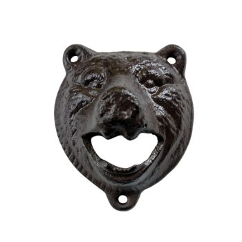 Żeliwny otwieracz do butelek na ścianę miś