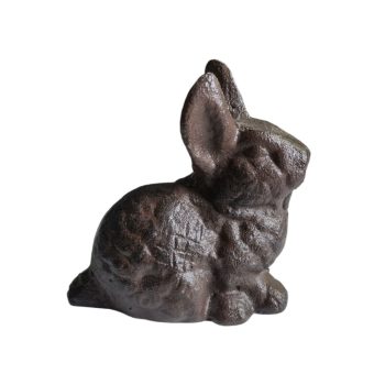 Żeliwny zajączek figurka do ogrodu
