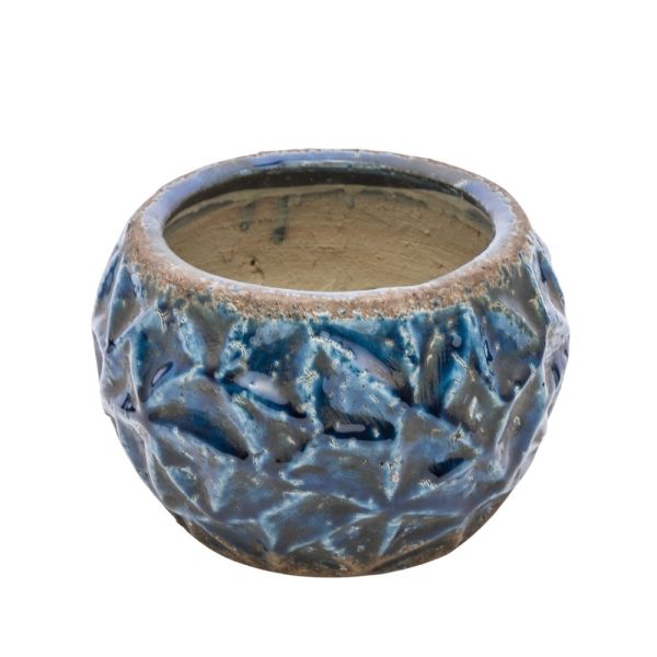 Osłonka z terakoty kolor lazurowy 17cm