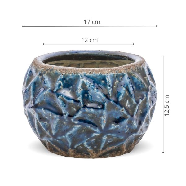 Osłonka z terakoty lazurowa 17cm otwór 12 cm