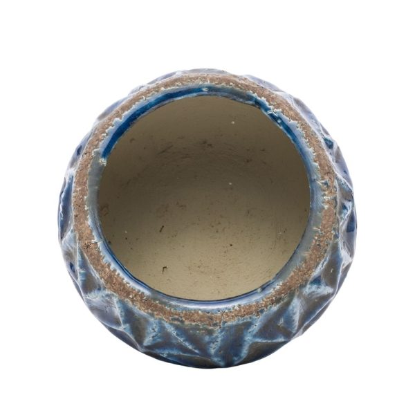 Osłonka z terakoty szkliwiona lazurowa 17cm
