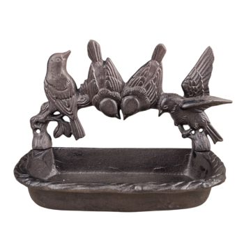 Żeliwny karmnik dla ptaków ścienny z ptaszkami do zawieszenia