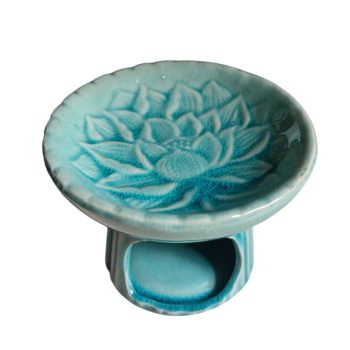 Turkusowy kominek do olejków eterycznych Lotos