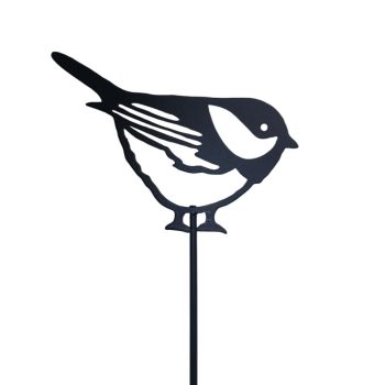 Metalowy ptaszek na piku do doniczki