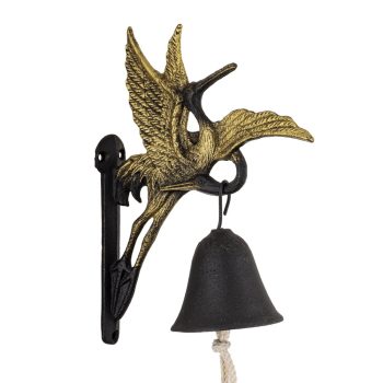 Ozdobny dzwonek do drzwi czaple żurawie złoty kolor